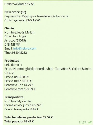 Informe pedidos telegram 2