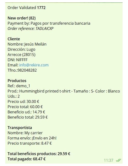 ejemplo de notificación