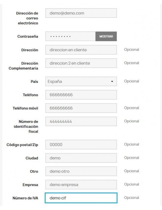 Módulo de registro ampliado